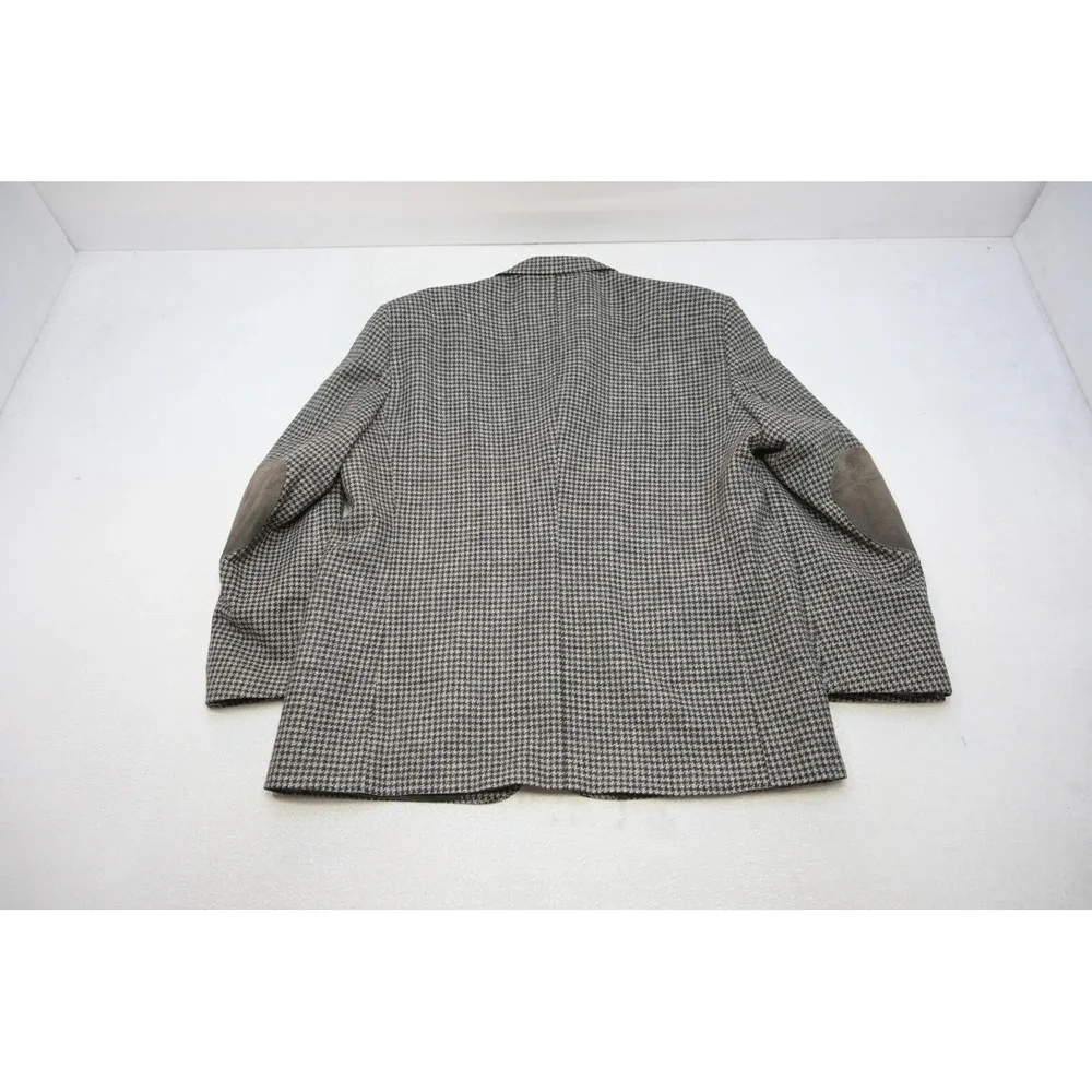VTG Stafford Houndstooth Blazer Mens 48R‎ Elbow Patches 3-Button Excellent